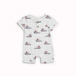 Tugboats Print on Heather Grey Romper | Petit Lem - Petit Lem