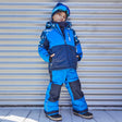 Two Piece Snowsuit Royal Blue With Printed Penguins | DEUX PAR DEUX - DEUX PAR DEUX