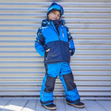 Two Piece Snowsuit Royal Blue With Printed Penguins | DEUX PAR DEUX - DEUX PAR DEUX