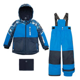 Two Piece Snowsuit Royal Blue With Printed Penguins | DEUX PAR DEUX - DEUX PAR DEUX