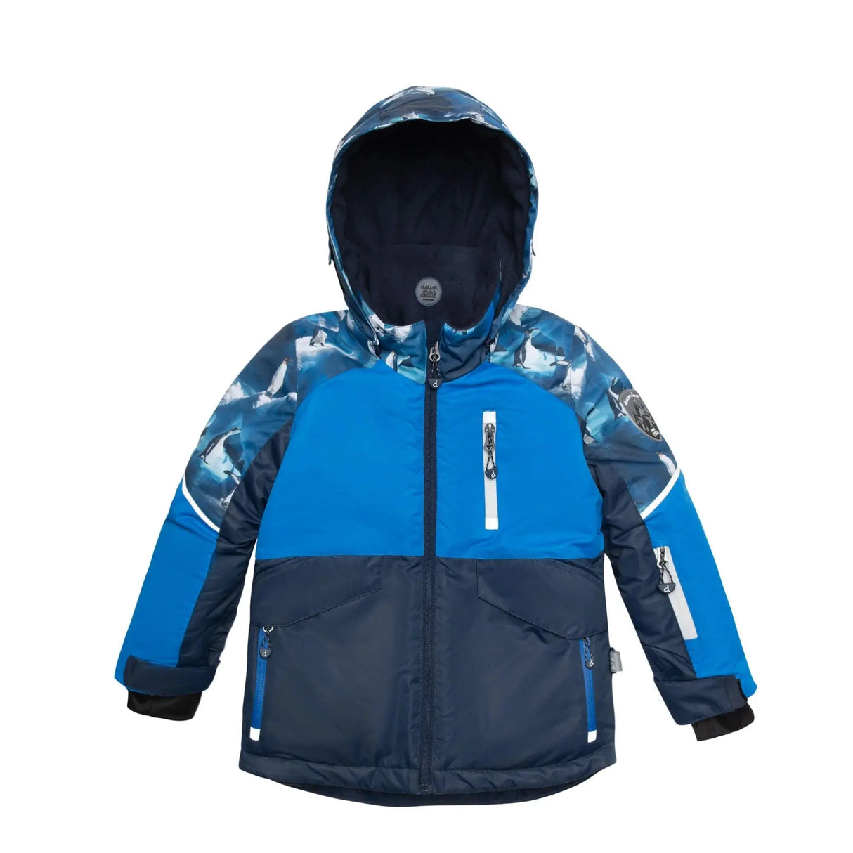 Two Piece Snowsuit Royal Blue With Printed Penguins | DEUX PAR DEUX - DEUX PAR DEUX