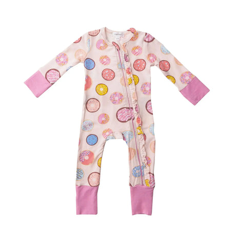 Two Way Zipper Romper - Donuts Pink | Angel Dear - Angel Dear