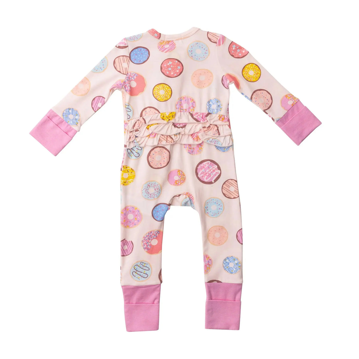 Two Way Zipper Romper - Donuts Pink | Angel Dear - Angel Dear