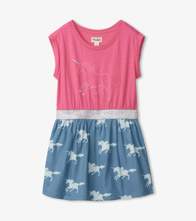 Unicorn Silhouettes Elastic Waist Dress | Hatley - Hatley