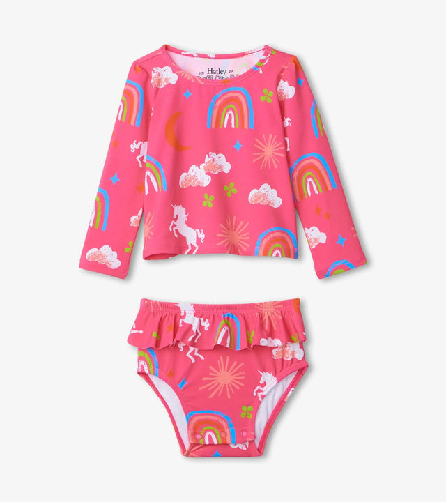 Unicorns & Rainbows Baby Rashguard Set | Hatley - Hatley