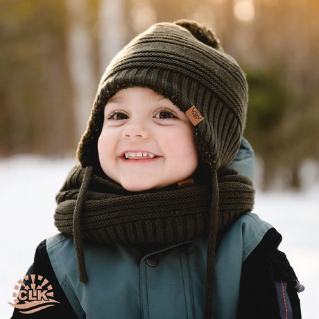 Unisex Cotton Knit Winter Hat - Olive | CALIKIDS - Jenni Kidz