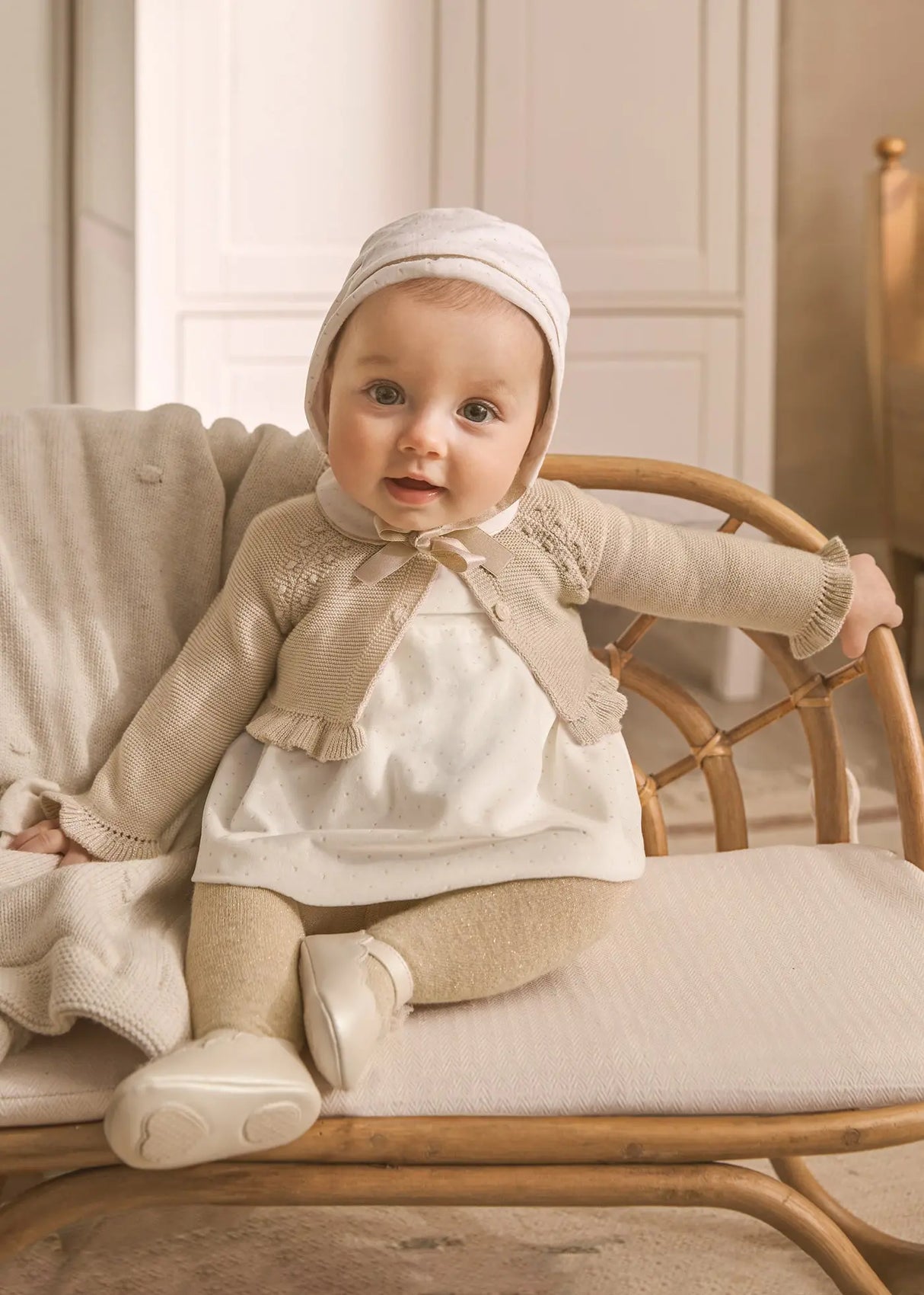 Velvet Dress With Bonnet Newborn Girl | Mayoral - Mayoral