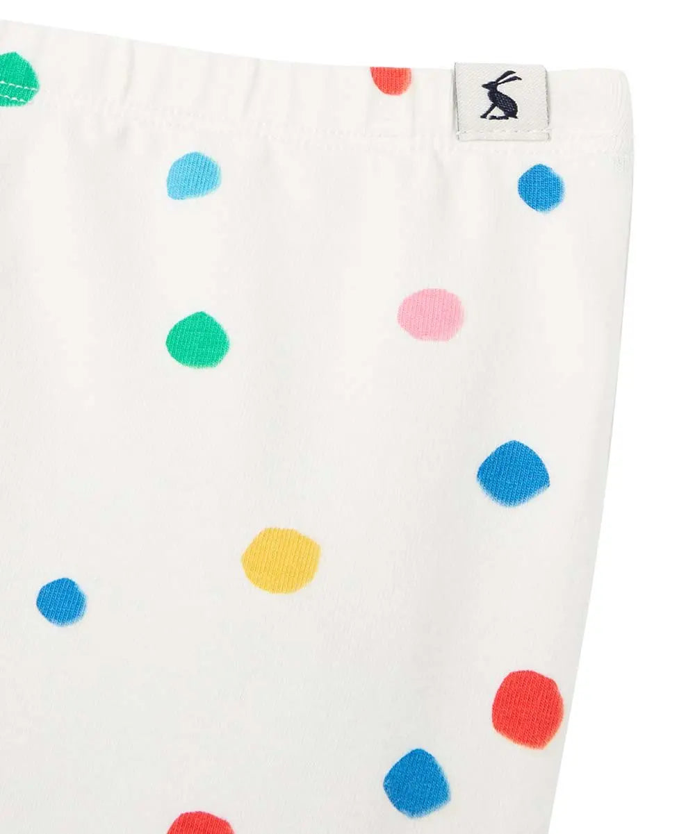 White & Blue Dot Cat Organic Nursery Payton Leggings | Joules - Joules