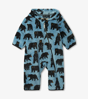 Hatley Wild Bears fuzzy fleece hooded baby bundler for baby boys