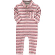 Wine textured stripe polo romper | Me & Henry - Jenni Kidz