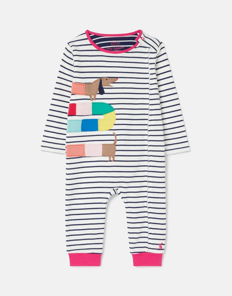 Winfield Organically Grown Cotton Artwork Romper - Stripe | Joules - Joules