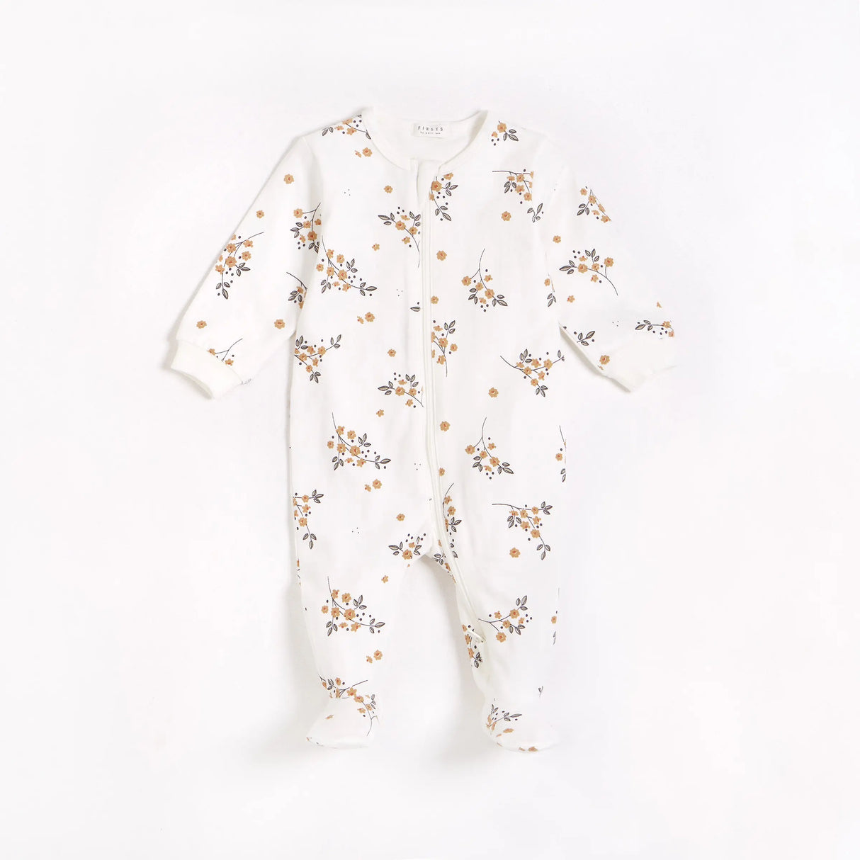 Winter Jasmine Print on Off-White Sleeper | Petit Lem - Jenni Kidz