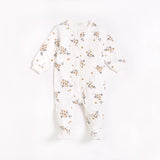 Winter Jasmine Print on Off-White Sleeper | Petit Lem - Jenni Kidz