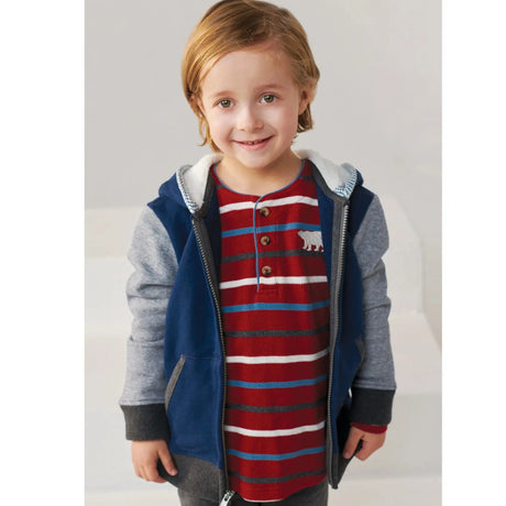 Winter Stripes Full Zip Sherpa Lined Hoodie | Hatley - Jenni Kidz