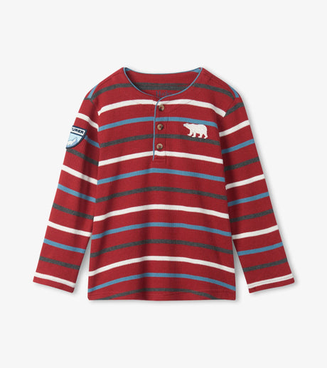 Winter Stripes Long Sleeve Henley | Hatley - Jenni Kidz