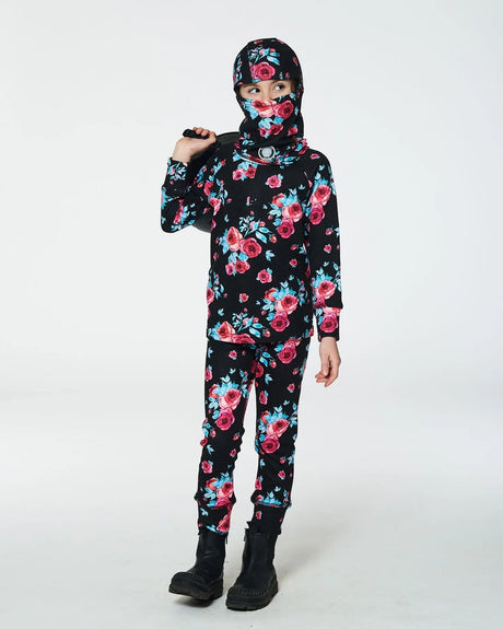 Jersey Balaclava Black Printed Roses | Deux par Deux | Jenni Kidz