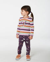 Jersey Leggings Mauve Printed Cats | Deux par Deux | Jenni Kidz