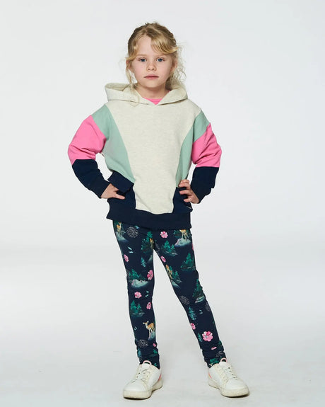 Jersey Leggings Navy Printed Bambi | Deux par Deux | Jenni Kidz