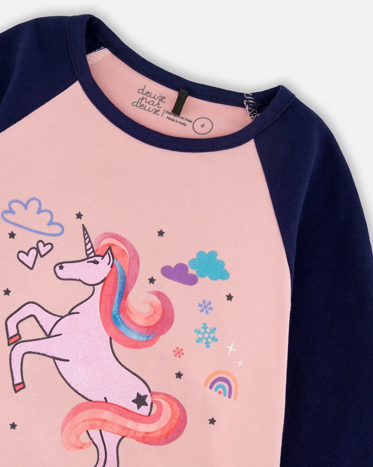 Jersey Raglan Sleeve Tee Dusty Pink | Deux par Deux | Jenni Kidz