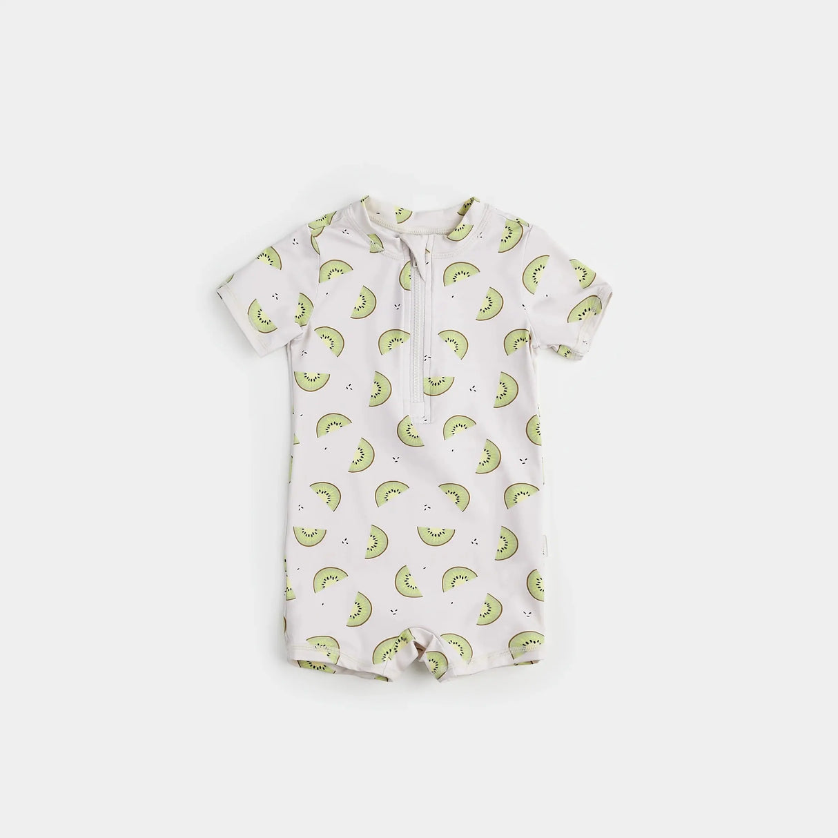 Kiwi Print On Crème Swim Romper | Petit Lem | Petit Lem | Jenni Kidz