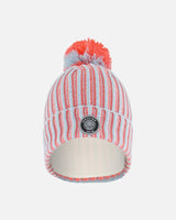 Knit Hat Air Blue And Coral | Deux par Deux | Jenni Kidz