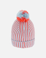 Knit Hat Air Blue And Coral | Deux par Deux | Jenni Kidz