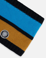 Knit Neckwarmer Blue, Black And Spice | Deux par Deux | Jenni Kidz