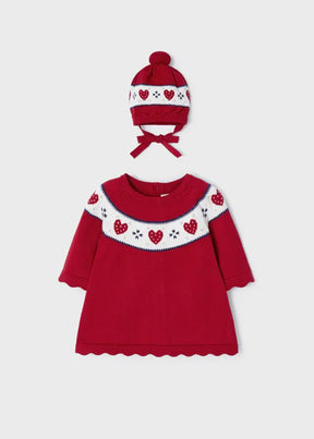 Knitted Baby Girls Dress With Hat - Mistletoe | Mayoral | Mayoral | Jenni Kidz