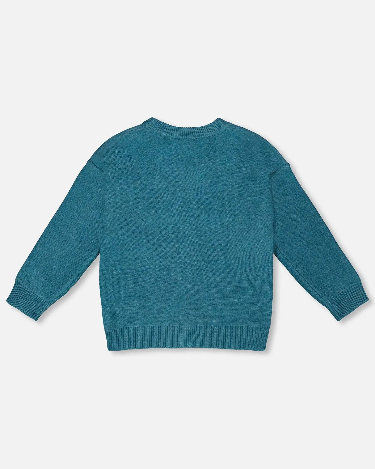 Knitted Cardigan Dark Green With Flower Embroidery | Deux par Deux | Jenni Kidz