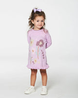 Knitted Dress With Flowers Lilac | Deux par Deux | Jenni Kidz