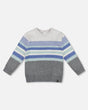 Knitted Jacquard Sweater Dark Gray | Deux par Deux | Jenni Kidz