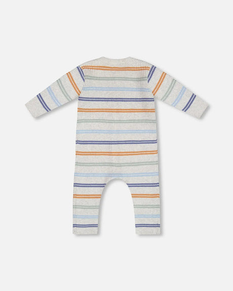 Knitted Jumpsuit Stripe Hazel And Blue | Deux par Deux | Jenni Kidz