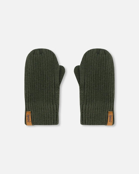 Knitted Mittens Forest Green | Deux par Deux | Jenni Kidz