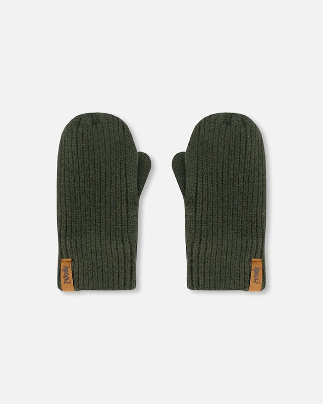 Knitted Mittens Forest Green | Deux par Deux | Jenni Kidz