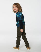 Layered Long Sleeve T-Shirt Blue Aurora Borealis | Deux par Deux | Jenni Kidz