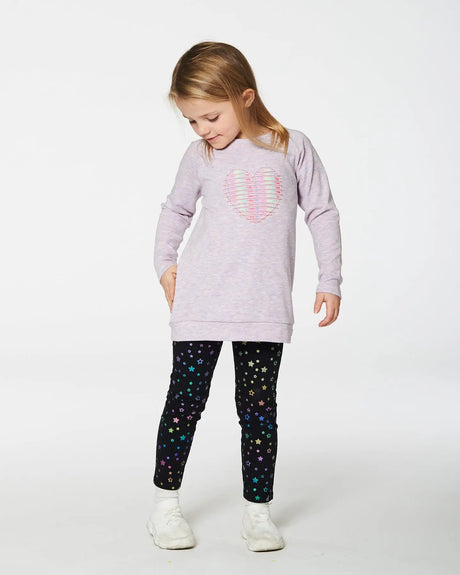 Leggings Allover Foil Black Printed Stars | Deux par Deux | Jenni Kidz