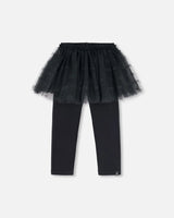 Leggings With Tulle Skirt Black | Deux par Deux | Jenni Kidz