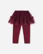 Leggings With Tulle Skirt Burgundy | Deux par Deux | Jenni Kidz