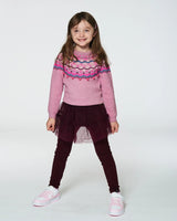 Leggings With Tulle Skirt Burgundy | Deux par Deux | Jenni Kidz