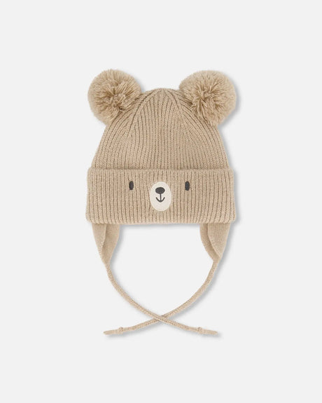 Lined Baby Knit Hat With Pompoms Chanterelle | Deux par Deux | Jenni Kidz