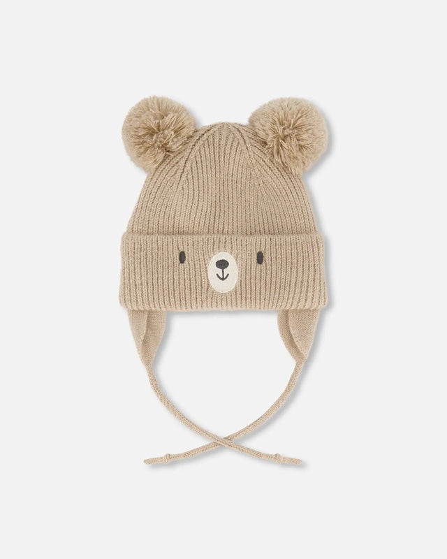 Lined Baby Knit Hat With Pompoms Chanterelle | Deux par Deux | Jenni Kidz
