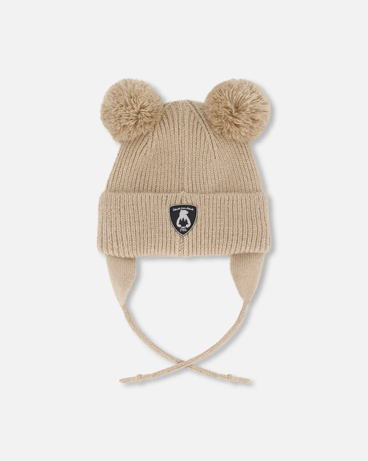 Lined Baby Knit Hat With Pompoms Chanterelle | Deux par Deux | Jenni Kidz