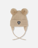 Lined Baby Knit Hat With Pompoms Chanterelle | Deux par Deux | Jenni Kidz