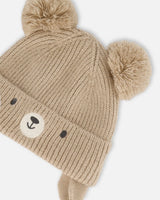 Lined Baby Knit Hat With Pompoms Chanterelle | Deux par Deux | Jenni Kidz