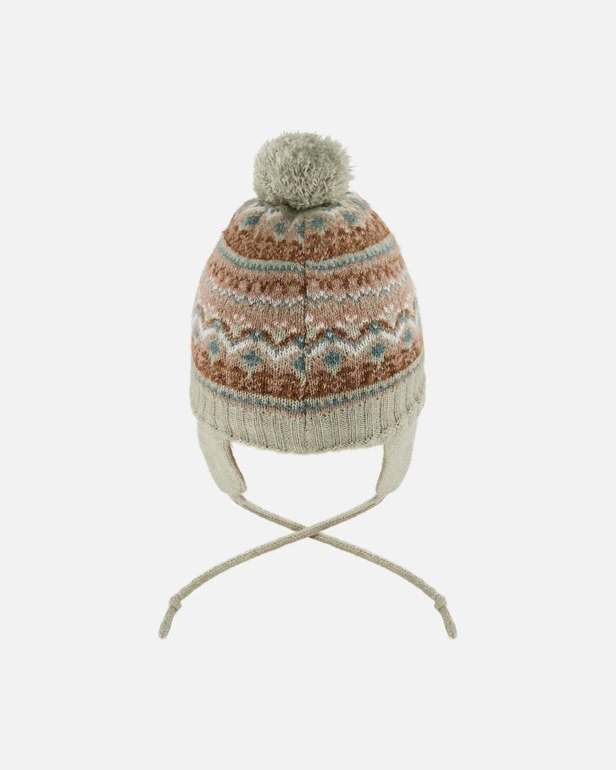 Lined Baby Knit Pompom Hat With Ear Flaps Blue Purple | Deux par Deux | Jenni Kidz
