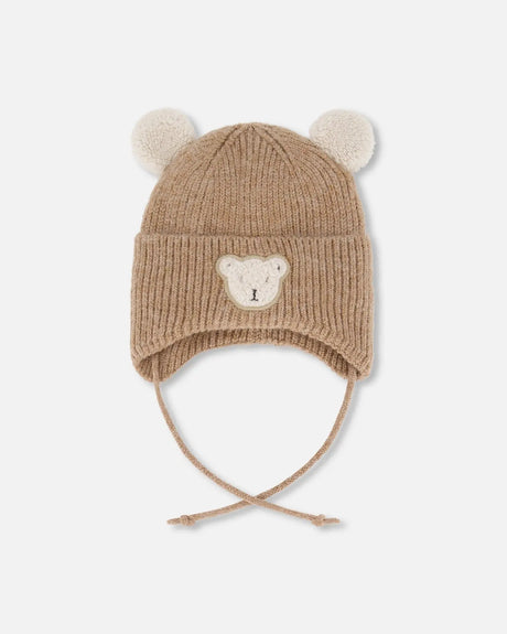 Lined Baby Winter Knit Hat With Ear Flaps Brown | Deux par Deux | Jenni Kidz