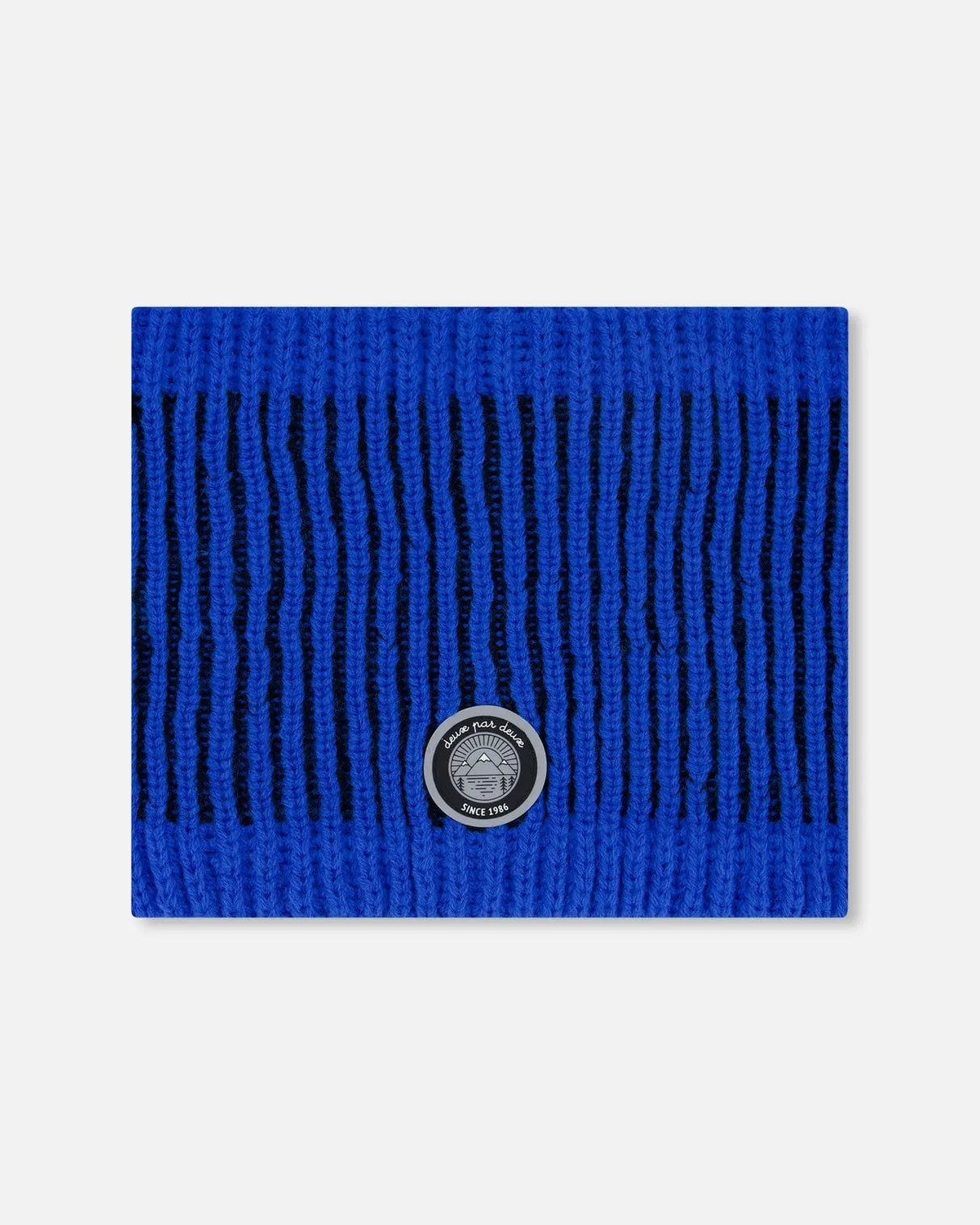 Lined Knit Neckwarmer Black And Blue | Deux par Deux | Jenni Kidz