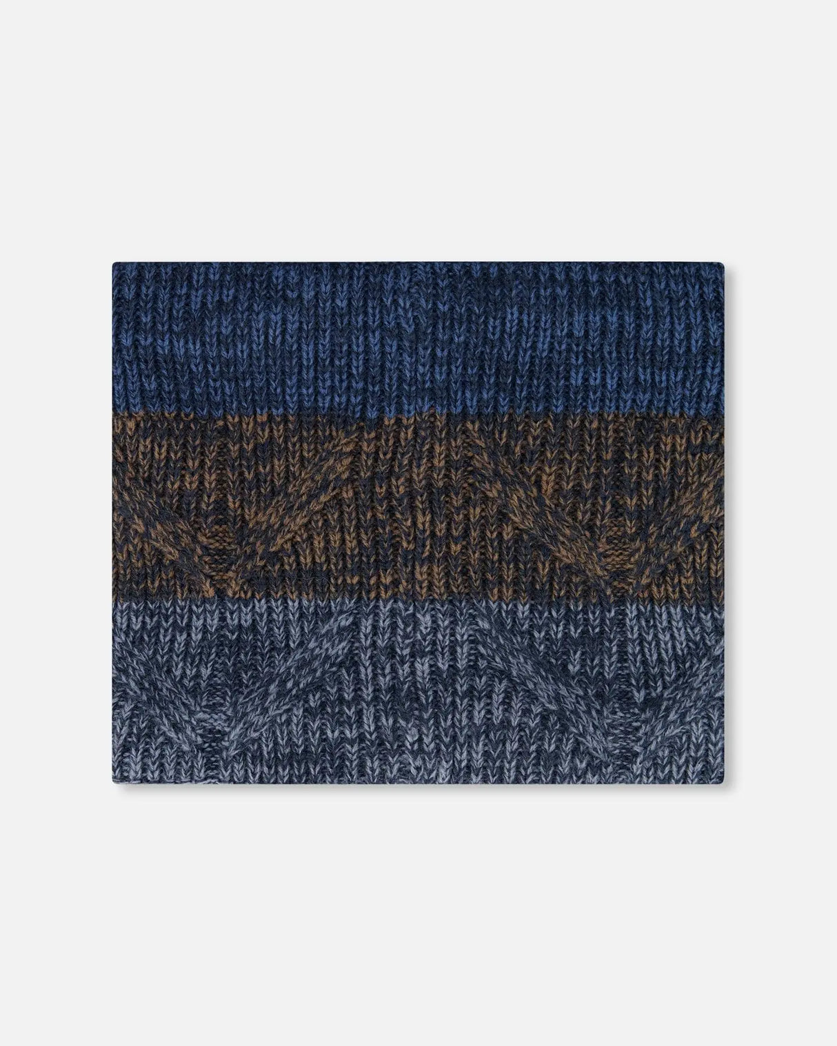 Lined Knit Neckwarmer Taupe And Navy | Deux par Deux | Jenni Kidz