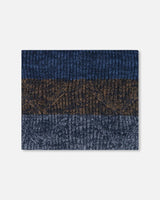 Lined Knit Neckwarmer Taupe And Navy | Deux par Deux | Jenni Kidz