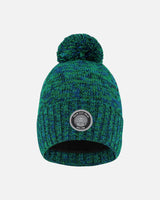 Lined Knit Pompom Hat Black And Blue | Deux par Deux | Jenni Kidz